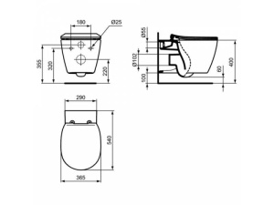 Подвесной унитаз Ideal Standard Connect AquaBlade E047901 безободковый с сиденьем Soft-close E712701