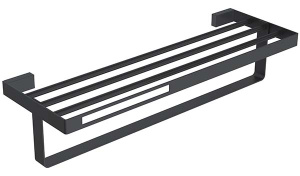 Полка для полотенец с держателем Boheme Q Black 10947-B / 10947-CR-B / 10947-G-B, золото, черный