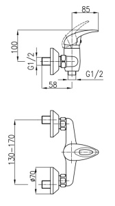 Смеситель для душа Armatura Jaspis 546-010-00
