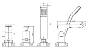 Смеситель на борт ванны Lemark Contest LM5845CW