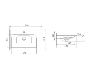Умывальник CeraStyle Frame VB015K42U00