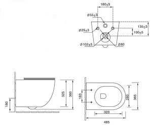 Подвесной унитаз SantiLine SL-5005MRB