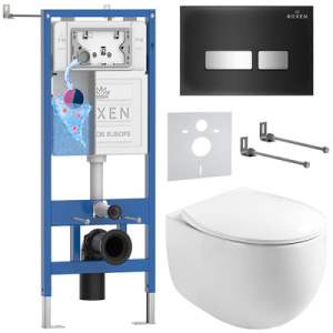 Комплект инсталляции 6 в 1 Roxen StounFix Dual Fresh 964256 с аромадозатором, черный