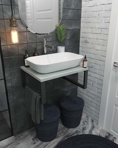 Столешница 1Marka Grunge Loft бетон светлый 60 / 80 / 90 / 100, 60, бетон светлый