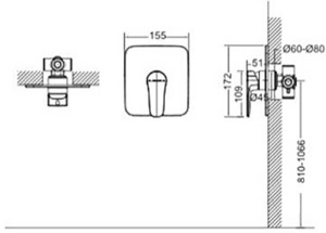 Смеситель скрытого монтажа Bravat Sourse PB8173218CP-ENG (1 функция)