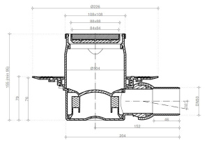 Душевой трап Pestan Confluo Standart Plate 1 2 in 1, 10х10 см