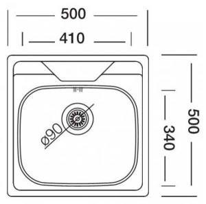 Кухонная мойка Kromevye Oberon EC 176 D, 50х50, декор