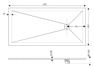 Душевой поддон RGW Stone Tray ST-G серый ширина 100, 120х100