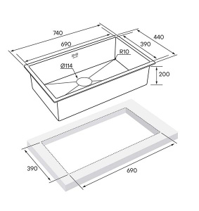 Кухонная мойка Paulmark Gerberg 74 Uni PM257444-BG