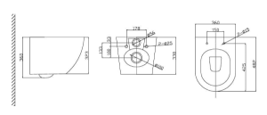 Система инсталляции для унитаза TECEbase kit c кнопкой 9240407 и унитазом Taliente Amato AM25010