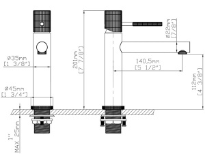 Смеситель для умывальника Gid Edessa SS070-BM-K