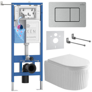 Комплект инсталляции 6 в 1 Roxen StounFix Dual Fresh 968301 с аромадозатором, сатин