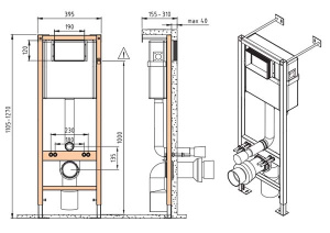 Комплект инсталляции Cersanit Carina XL CO DPL EO Slim / 64441