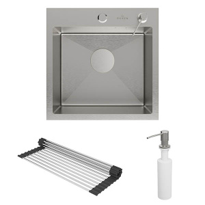 Кухонная мойка Roxen Simple 560220-45 с ролл-матом, дозатором и измельчителем Bort Caiman 93418064