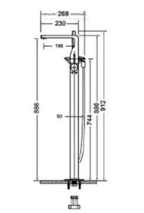 Смеситель для ванны Bravat ARC F66061K-B3-ENG напольный