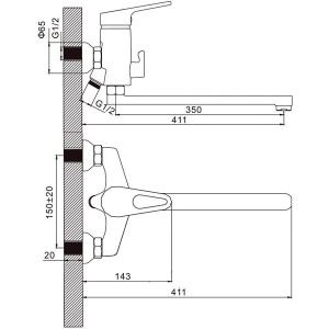 Смеситель для ванны Gerhans K13109