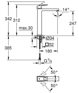 Смеситель для умывальника Grohe Eurocube 23406DC0