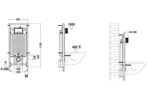 Комплект инсталляции Weltwasser Marberg 507 RD с подвесным унитазом Roxen Antares 530185-01, белый глянцевый