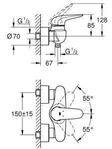 Смеситель для душа Grohe Eurostyle Solid 23722LS3