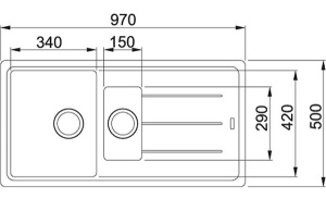 Кухонная мойка Franke Basis BFG 651, 97х50, белый