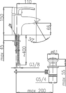 Смеситель для умывальника Armatura Kwarc 4202-815-00