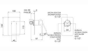 Смеситель скрытого монтажа Remer Absolute AU30BO