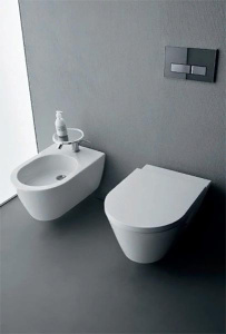 Подвесной унитаз Laufen Kartell Rimless 8.2033.6.000.000.1 безободковый, белый
