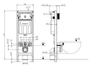 Инсталляция для унитаза Burke MOD5 500.00.1 узкая