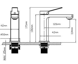 Смеситель для умывальника Vincea Arco VBF-4AR01MB