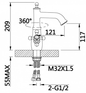 Смеситель для умывальника Ganzer GZ09013-D