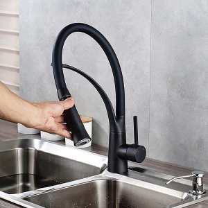 Смеситель для кухонной мойки Rea Gaspar Black REA-B0233 / Gaspar Gold/Black REA-B1019, черный