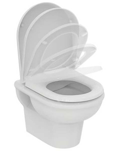 Подвесной унитаз Ideal Standard Exacto Rimless R002601 безободковый с крышкой SoftClose UV09001
