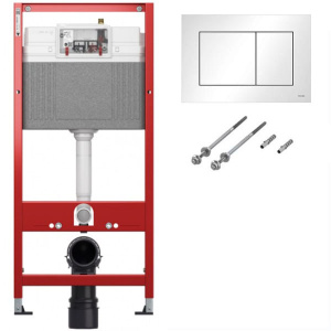 Комплект инсталляции TECEbase kit 9400413 c кнопкой и унитазом Roxen Antares Tornado 530185-02 Rimless Soft Close