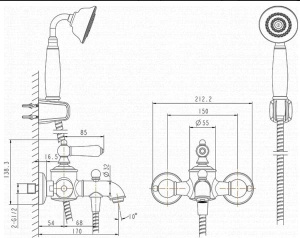 Смеситель для ванны Bravat Art F675109U-B1-RUS