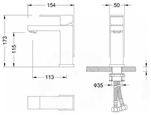 Смеситель для умывальника Filarete Fing FL5040BL
