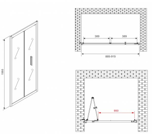 Душевая дверь Abber Sonnenstrand AG07090B / AG07100B / AG07120B, 100х195, прозрачный