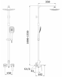 Душевая стойка Ganzer GZ26061-F
