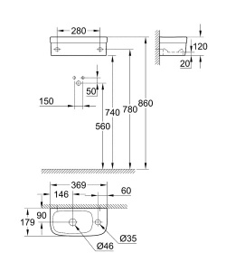Умывальник Grohe Euro Ceramic 39327000