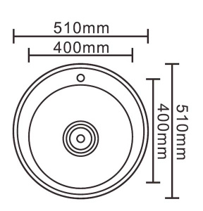 Кухонная мойка Ledeme L85151 / L85151-6, 51х51 толщина стали 0.8 мм, полированный