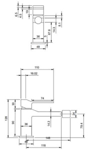 Смеситель для биде Omnires Slide SL7720GR