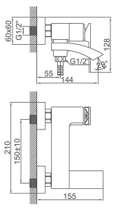 Смеситель для ванны Ledeme L3178U
