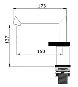 Смеситель встраиваемый Ganzer GZ19114-S на столешницу для умывальника