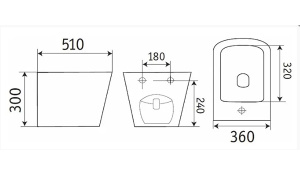 Подвесное биде Ceramalux 5370MC