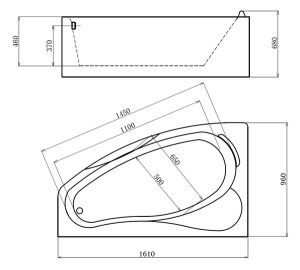 Гидромассажная ванна Gemy G9046 K, 161х96