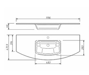 Умывальник Caprigo Legato 120 OW15-3015-R814