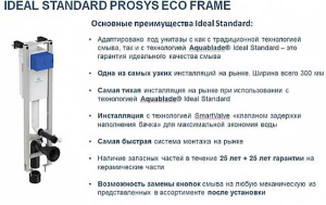 Система инсталляции для подвесного унитаза Ideal Standard Prosys Eco Frame E233267