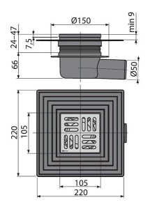 Душевой трап AlcaPlast APV26C