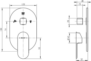 Смеситель скрытого монтажа Bravat Gina P69194C-ENG (3 функции)