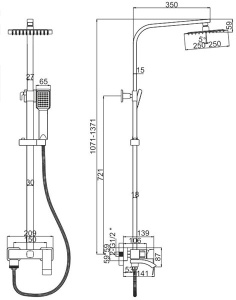Душевая стойка Ledeme L72417B-1