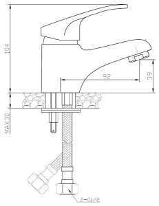 Смеситель для умывальника AV Engineering AVKBL1-A130-210